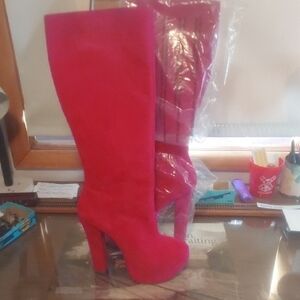 Luichiny Hot Pink Heeled Boots